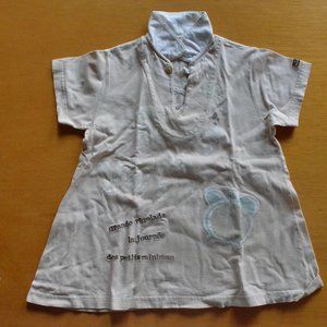 Beige Church collared girls dress